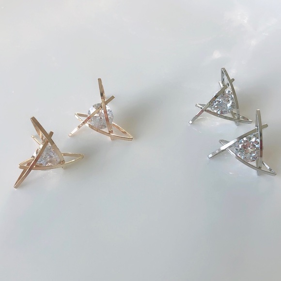 COPY - Triangle Zircon Stud Earring - Picture 6 of 12